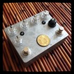 Another experimental 2-in-one combining the vibrato circuit and the 4-transistor fuzz off the "secret menu" - not to mention another attempt at using up the epoxy. It'll happen, I swear. At the moment, this guy lives in Sweden.